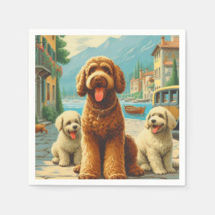 Servilleta De Papel Ilustracion Lagotto Romagnolo