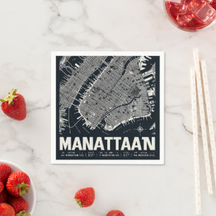 Servilleta De Papel Ilustracion Mapa de Manhattan