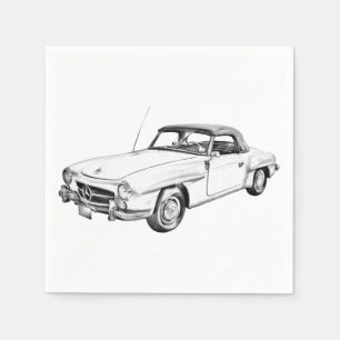 Servilleta De Papel Ilustracion Mercedes Benz 300 sl