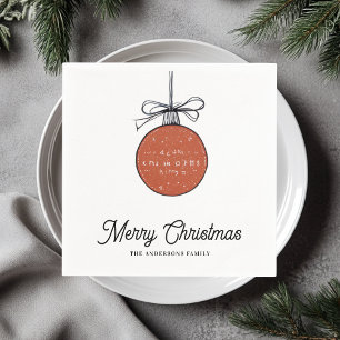Servilleta De Papel Ilustración minimalista de adorno de Navidad