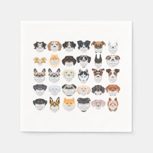 Servilleta De Papel Ilustracion Perros con aparato respiratorio