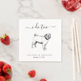 Servilleta De Papel Ilustración personalizada de perro de boda 'Te amo