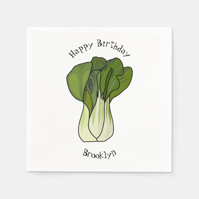 Servilleta De Papel Ilustracion personalizado Bok choy (Anverso)