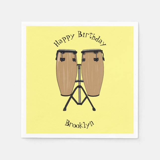 Servilleta De Papel Ilustracion personalizado Bongo drum (Anverso)