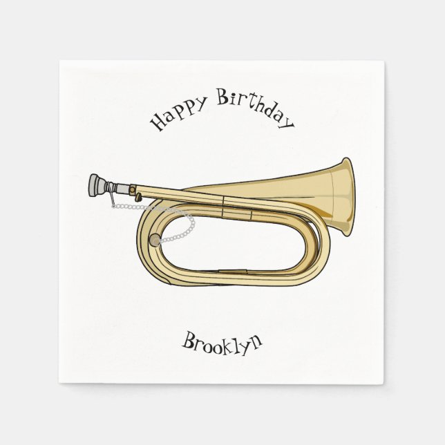 Servilleta De Papel Ilustracion personalizado Bugle (Anverso)