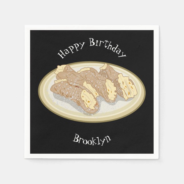 Servilleta De Papel Ilustracion personalizado Cannoli (Anverso)