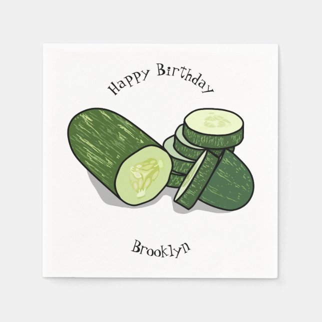 Servilleta De Papel Ilustracion personalizado Cucumber (Anverso)