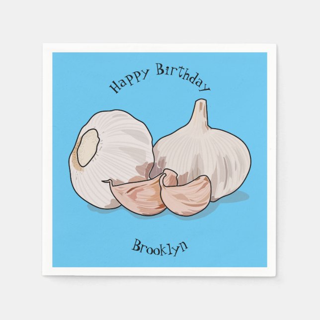 Servilleta De Papel Ilustracion personalizado de ajo (Anverso)