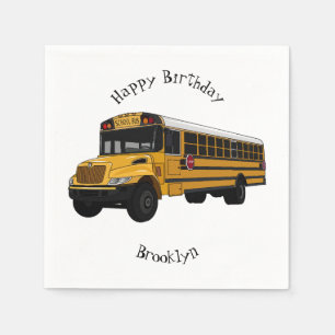 Servilleta De Papel Ilustracion personalizado de autobús escolar
