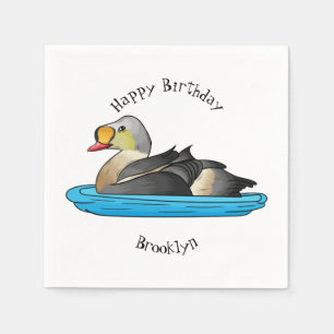 Servilleta De Papel Ilustracion personalizado de aves King eider