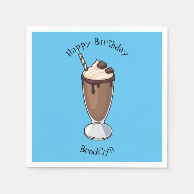 Servilleta De Papel Ilustracion personalizado de batido de chocolate (Anverso)
