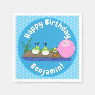 Servilleta De Papel Ilustracion personalizado de bblegum de ranas grac