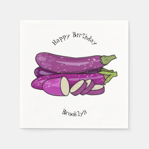 Servilleta De Papel Ilustracion personalizado de berenjenas