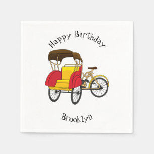 Servilleta De Papel Ilustracion personalizado de bicitaxi