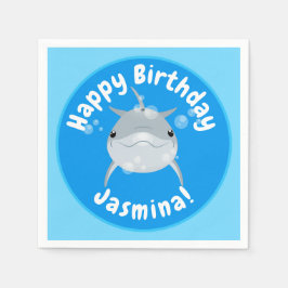 Servilleta De Papel Ilustracion personalizado de burbujas de delfines 