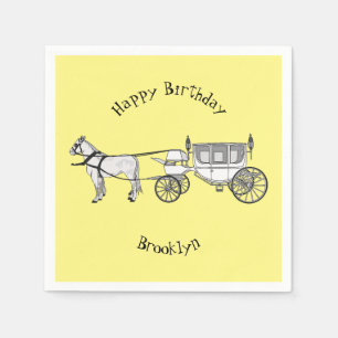 Servilleta De Papel ilustracion personalizado de caballos y carruajes