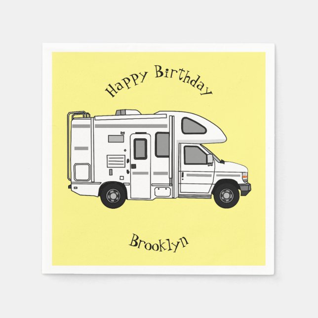 Servilleta De Papel Ilustracion personalizado de Campervan (Anverso)