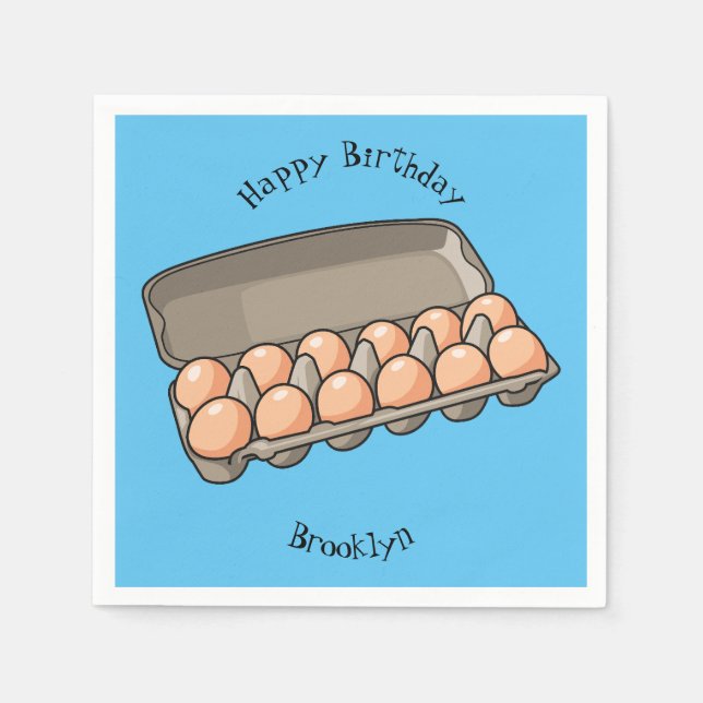 Servilleta De Papel Ilustracion personalizado de cartón de huevo (Anverso)