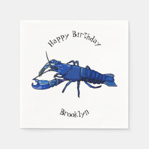 Servilleta De Papel Ilustracion personalizado de cigalas de marrón azu