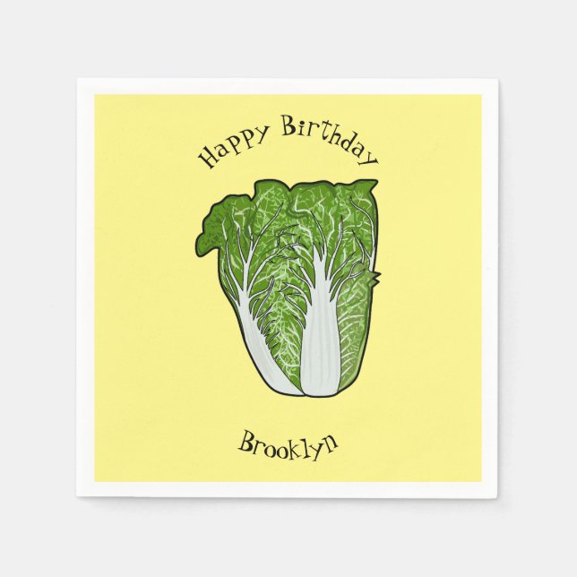 Servilleta De Papel Ilustracion personalizado de col chino (Anverso)