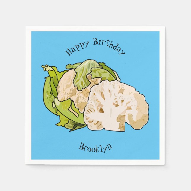 Servilleta De Papel Ilustracion personalizado de coliflor (Anverso)