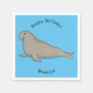 Servilleta De Papel Ilustracion personalizado de focas elefantes