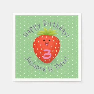 Servilleta De Papel Ilustracion personalizado de fresa cute kawaii