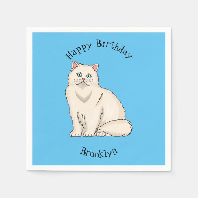 Servilleta De Papel Ilustracion personalizado de gato persa (Anverso)