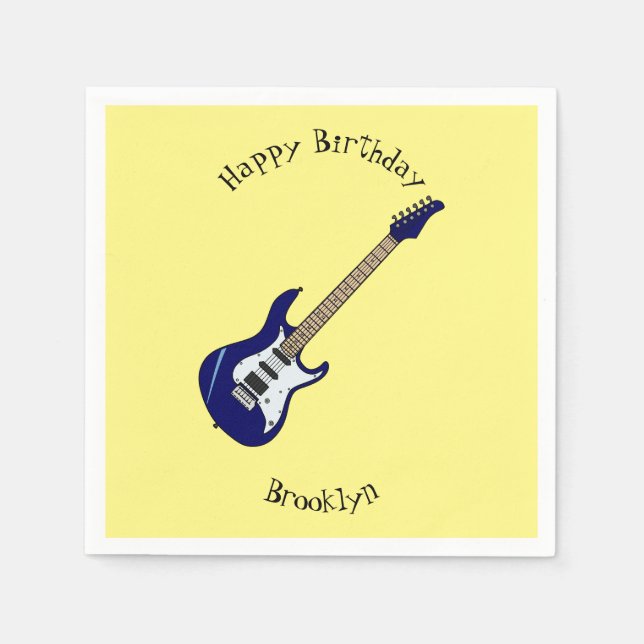 Servilleta De Papel Ilustracion personalizado de guitarra eléctrica (Anverso)