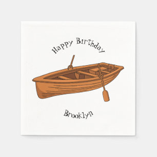 Servilleta De Papel Ilustracion personalizado de lancha dorada