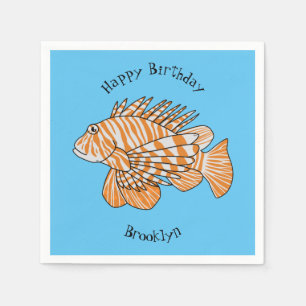 Servilleta De Papel Ilustracion personalizado de leonfish feliz