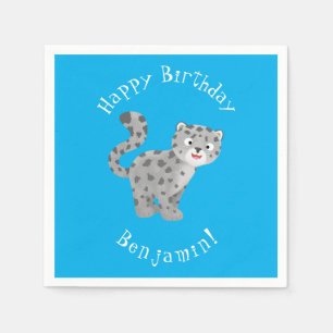 Servilleta De Papel Ilustracion personalizado de leopardo de las nieve