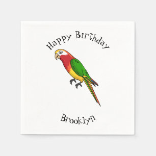 Servilleta De Papel Ilustracion personalizado de loro feliz