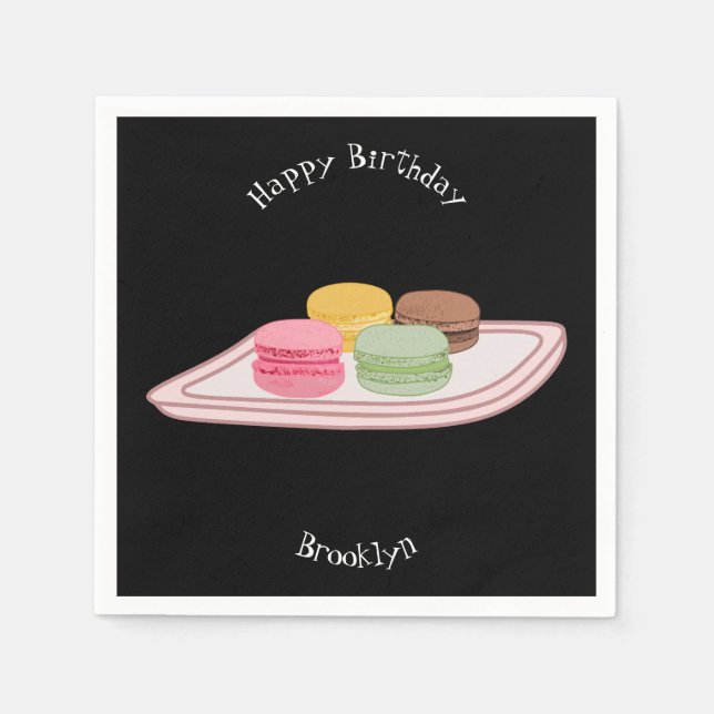 Servilleta De Papel Ilustracion personalizado de Macaron (Anverso)
