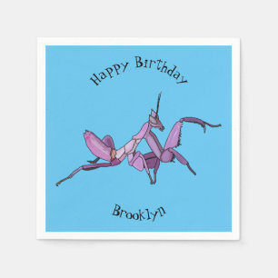 Servilleta De Papel Ilustracion personalizado de mantis orquídea