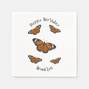 Servilleta De Papel Ilustracion personalizado de mariposa monarca