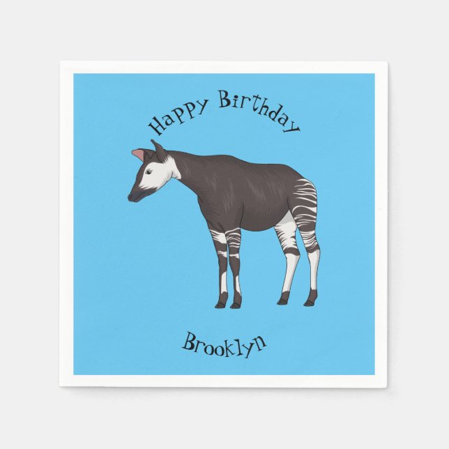 Servilleta De Papel Ilustracion personalizado de Okapi (Anverso)