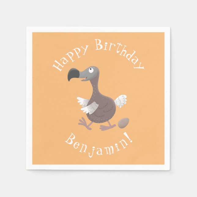 Servilleta De Papel Ilustracion personalizado de pájaro dodo gracioso (Anverso)