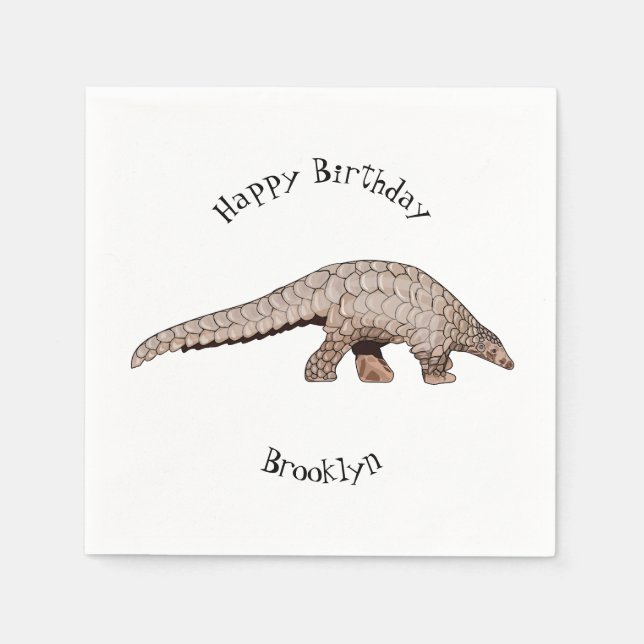 Servilleta De Papel Ilustracion personalizado de Pangolin (Anverso)