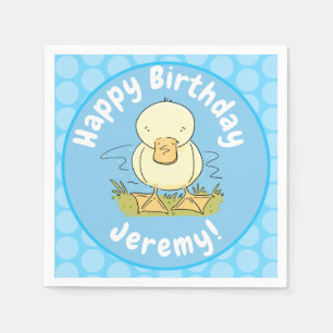 Servilleta De Papel Ilustracion personalizado de pato amarillo