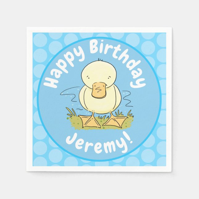 Servilleta De Papel Ilustracion personalizado de pato amarillo (Anverso)
