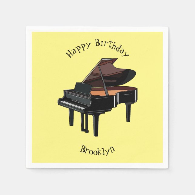 Servilleta De Papel Ilustracion personalizado de piano (Anverso)