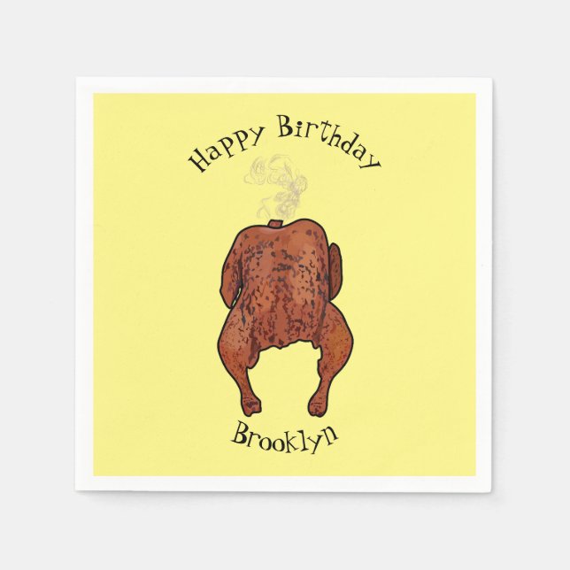 Servilleta De Papel Ilustracion personalizado de pollo asado (Anverso)