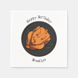 Servilleta De Papel Ilustracion personalizado de pollo asado