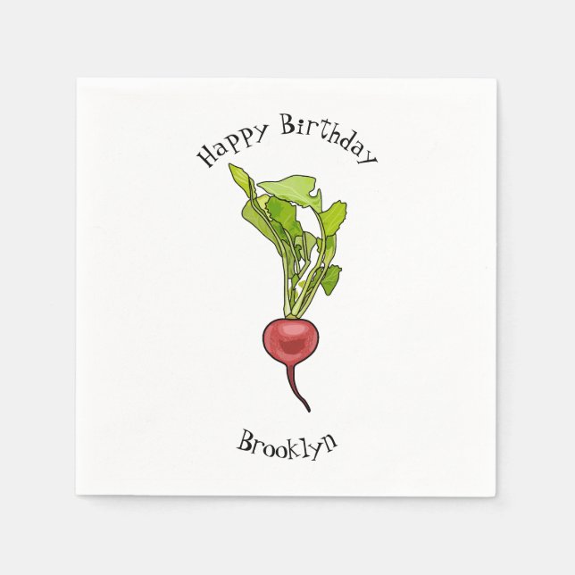 Servilleta De Papel Ilustracion personalizado de Radish (Anverso)
