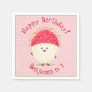 Servilleta De Papel Ilustracion personalizado de rambután rosa suave