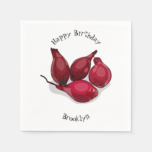 Servilleta De Papel Ilustracion personalizado de Shallot (Anverso)