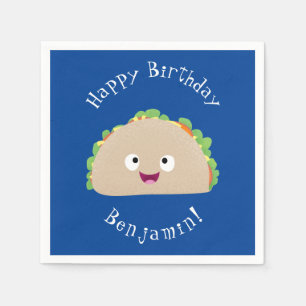 Servilleta De Papel Ilustracion personalizado de taco alegre sonriente