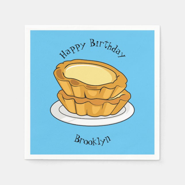 Servilleta De Papel Ilustracion personalizado de tarta de huevo (Anverso)