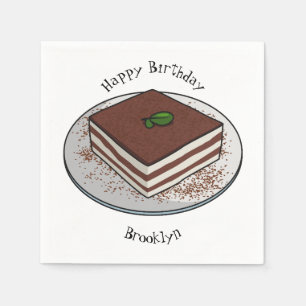 Servilleta De Papel Ilustracion personalizado de tarta de Tiramisu